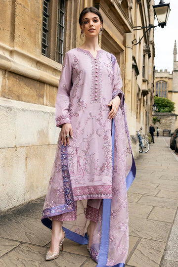 Unstitched Dhanak 3PC Embroidered With Organza Embroidered Dupatta