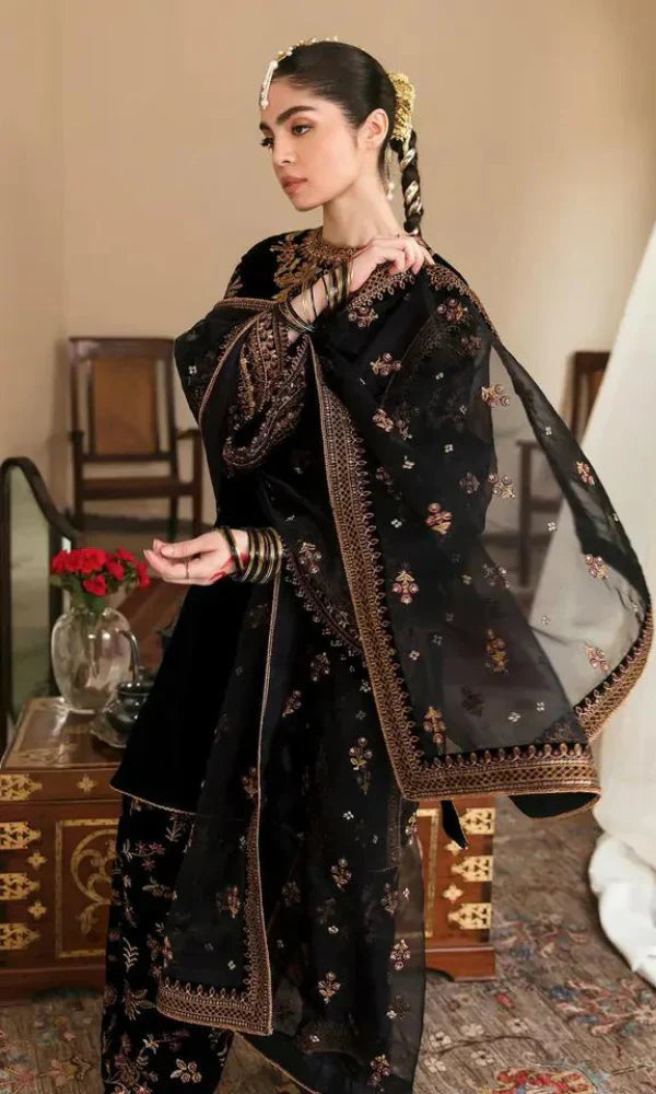 Baroque - 3PC Velvet Embroidered Suit - GMB 213