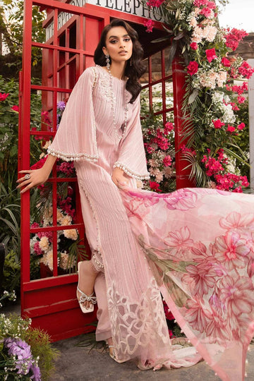 Maria B Pink Digital Lawn Embroidery New Arrival 3pc