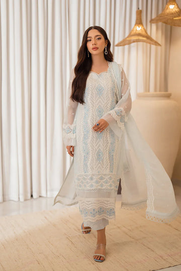 Unstitched Azure Embroidered Ocean 3 Pc Suit