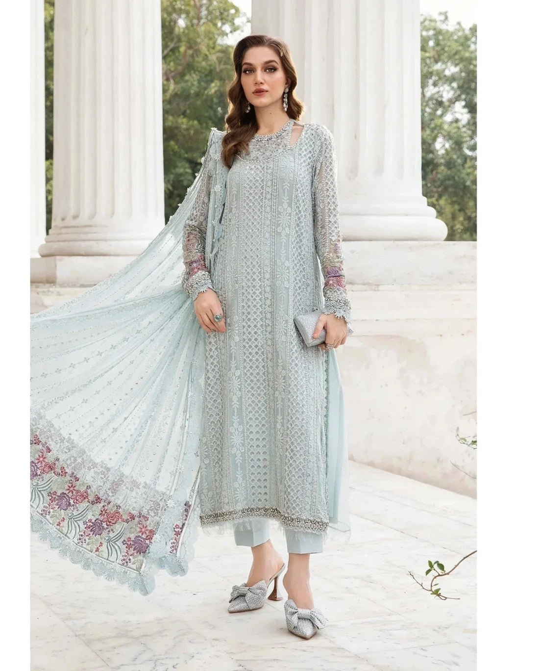 Unstitched Maria B Embroidered 3 Piece