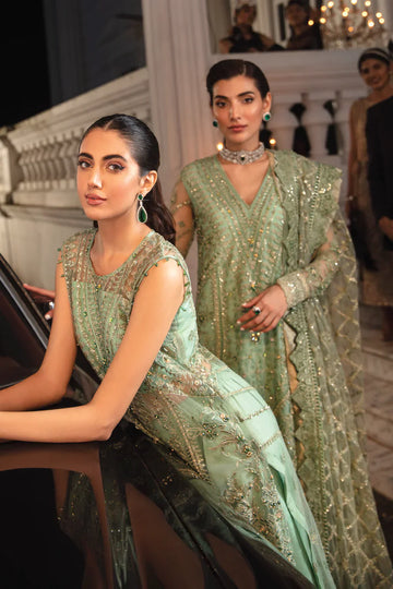 Unstitched Iznik Green Exclusive Formal Collection Net Suit