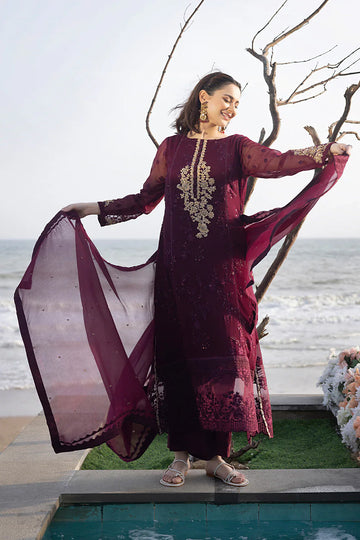 Azure Embroidered Chiffon Unstitched Suit