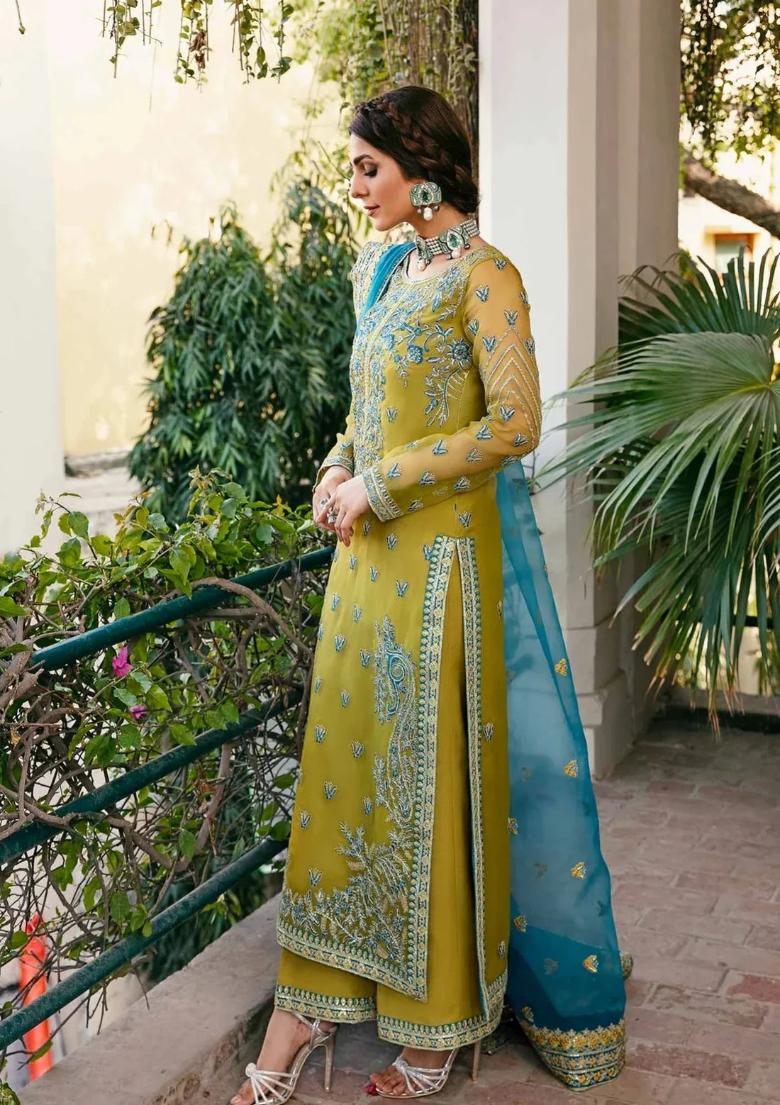 Unstitched Akbar Aslam Formal Organza Suit