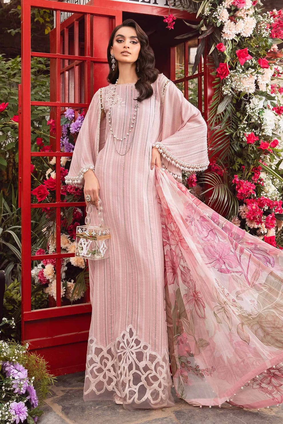 Maria B Pink Digital Lawn Embroidery New Arrival 3pc