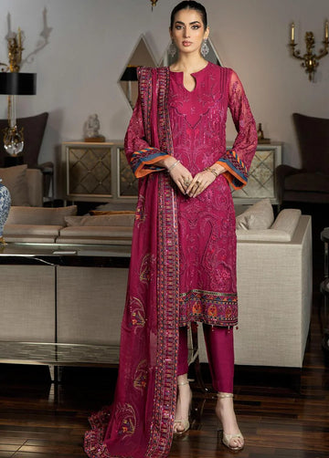 Unstitched Jannan Embroidered Chiffon Suit