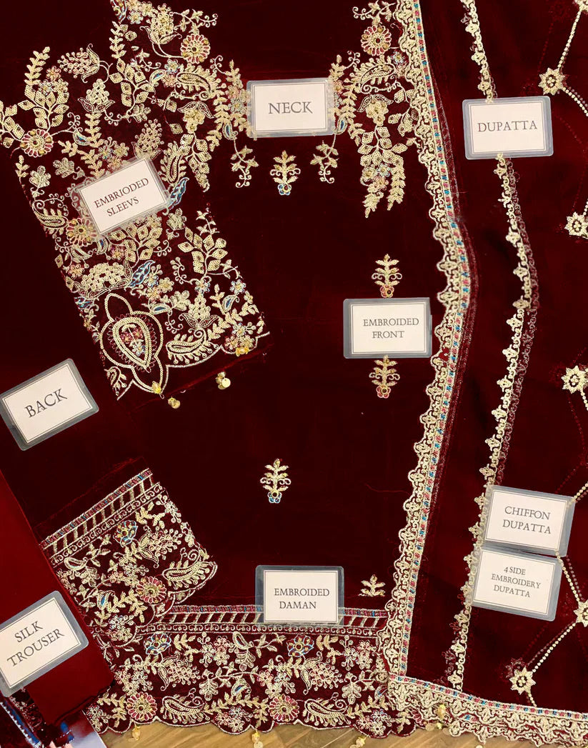 Unstitched Emaan Adeel Velvet Suit