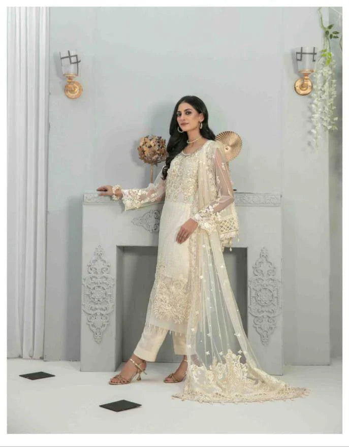 Unstitched Zafira 3 Piece Chiffon Suit